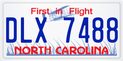 NC license plate DLX7488