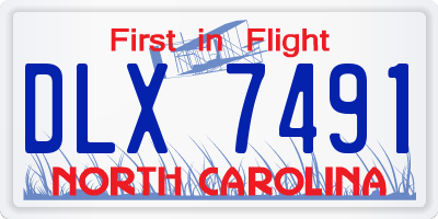 NC license plate DLX7491