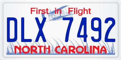 NC license plate DLX7492