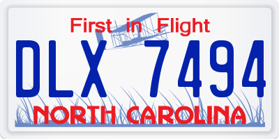NC license plate DLX7494