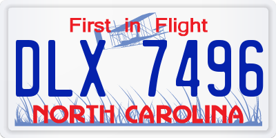 NC license plate DLX7496