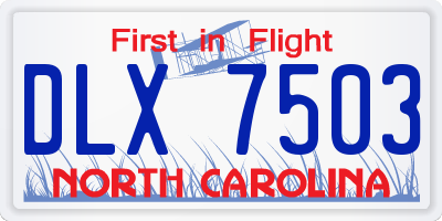 NC license plate DLX7503