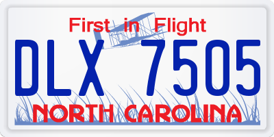 NC license plate DLX7505