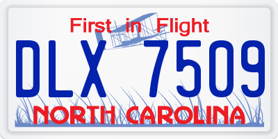 NC license plate DLX7509