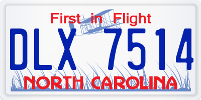 NC license plate DLX7514