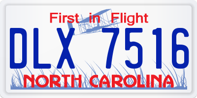 NC license plate DLX7516