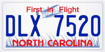 NC license plate DLX7520
