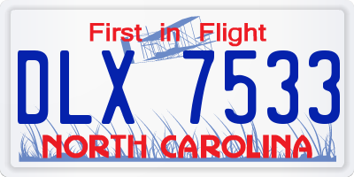 NC license plate DLX7533