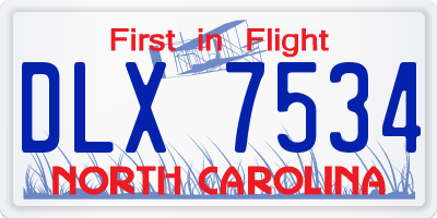 NC license plate DLX7534