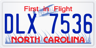 NC license plate DLX7536