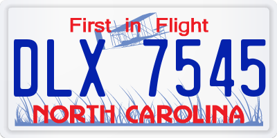 NC license plate DLX7545
