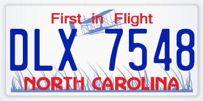 NC license plate DLX7548