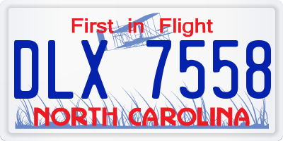 NC license plate DLX7558