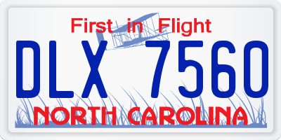 NC license plate DLX7560