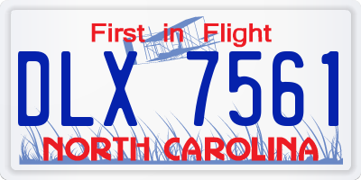 NC license plate DLX7561