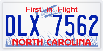 NC license plate DLX7562