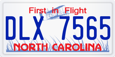 NC license plate DLX7565