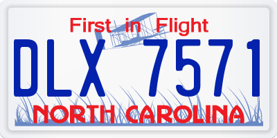 NC license plate DLX7571