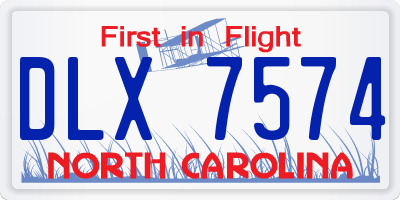 NC license plate DLX7574