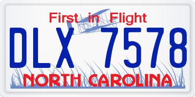 NC license plate DLX7578