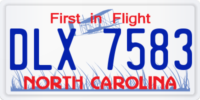 NC license plate DLX7583