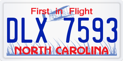 NC license plate DLX7593