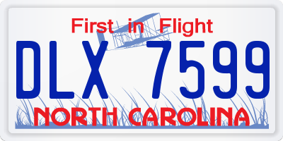NC license plate DLX7599