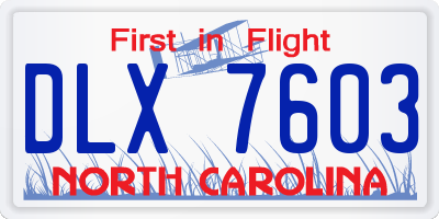 NC license plate DLX7603