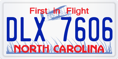 NC license plate DLX7606