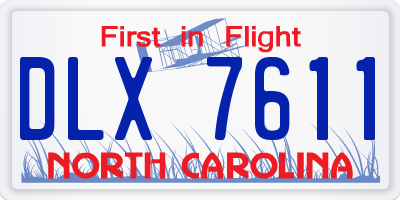 NC license plate DLX7611