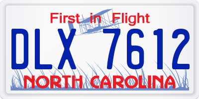 NC license plate DLX7612