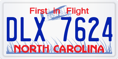 NC license plate DLX7624