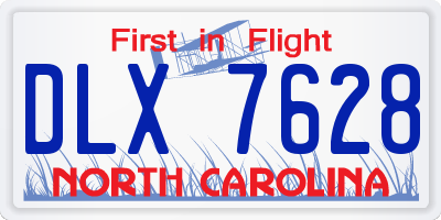 NC license plate DLX7628
