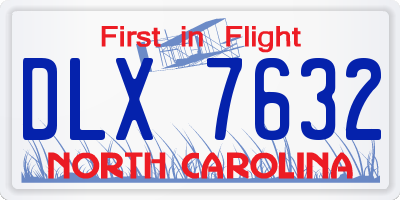 NC license plate DLX7632