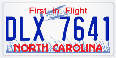 NC license plate DLX7641