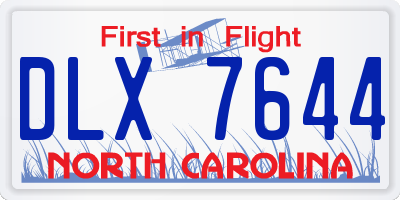 NC license plate DLX7644