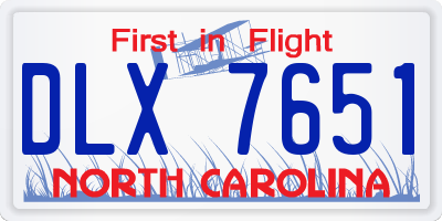 NC license plate DLX7651