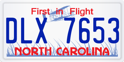 NC license plate DLX7653