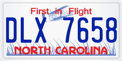 NC license plate DLX7658