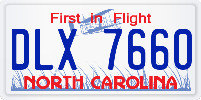 NC license plate DLX7660