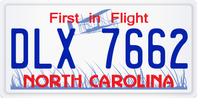 NC license plate DLX7662