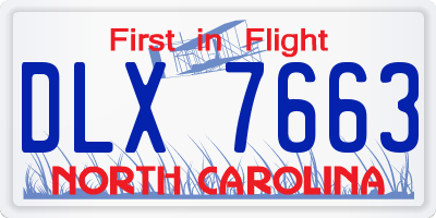 NC license plate DLX7663