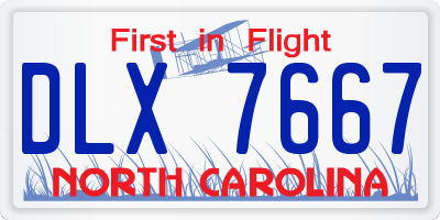 NC license plate DLX7667