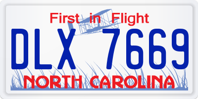 NC license plate DLX7669