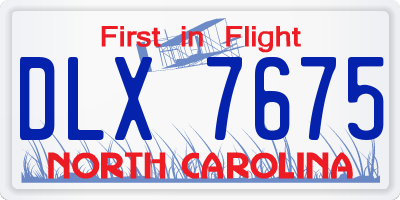 NC license plate DLX7675
