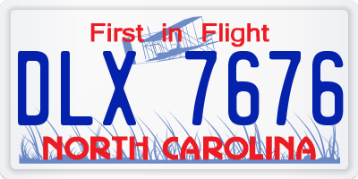 NC license plate DLX7676