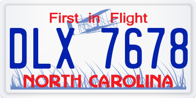 NC license plate DLX7678