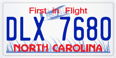 NC license plate DLX7680