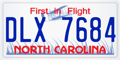 NC license plate DLX7684