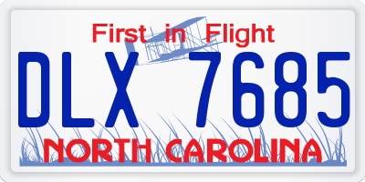 NC license plate DLX7685